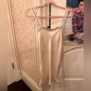 SATIN WHITE SPARKLY MINI DRESS